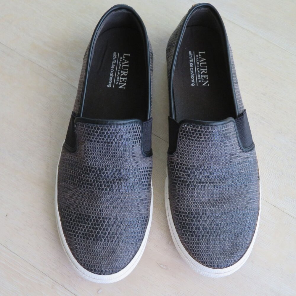 Lauren Ralph Lauren Jinny Woven Slip on Sneaker Shoes Womens Size 9.5